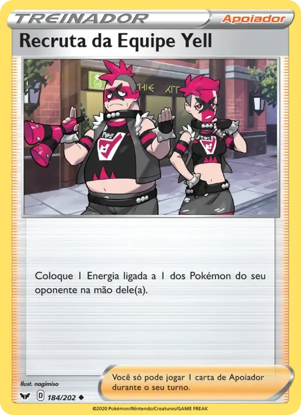 Recruta da Equipe Yell — Espada e Escudo 184 Portuguese Pokémon card