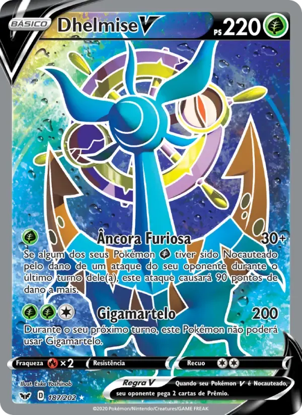 Dhelmise V — Espada e Escudo 187 Portuguese Pokémon card