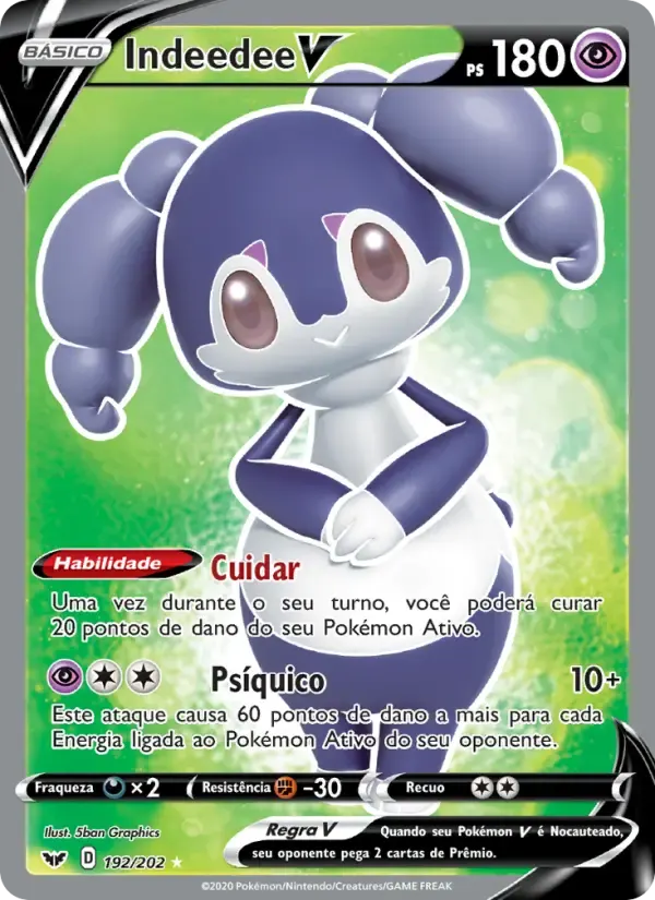 Indeedee V — Espada e Escudo 192 Portuguese Pokémon card