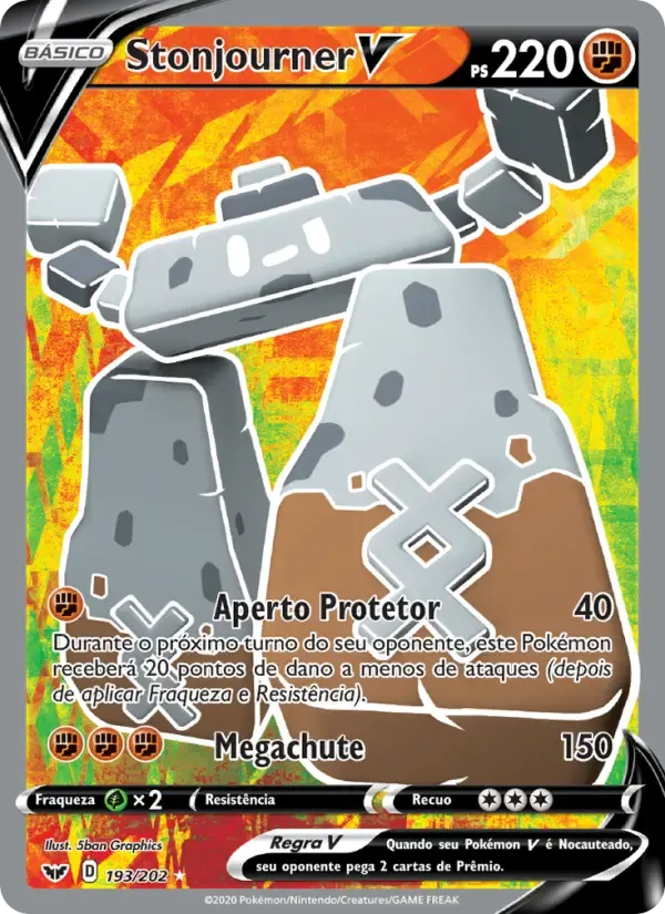 Stonjourner V — Espada e Escudo 193 Portuguese Pokémon card