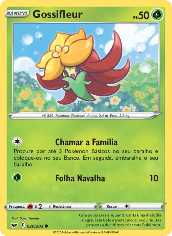 Gossifleur — Espada e Escudo 20 Portuguese Pokémon card