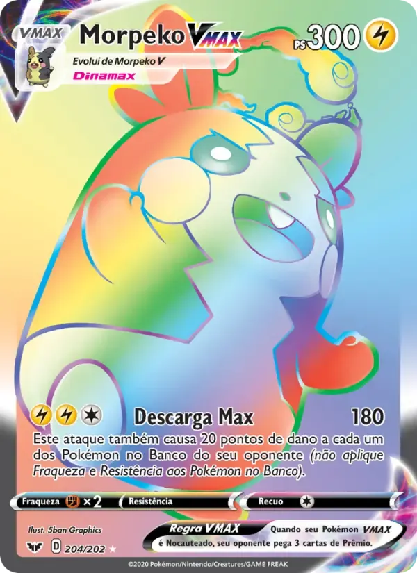 Morpeko VMAX — Espada e Escudo 204 Portuguese Pokémon card