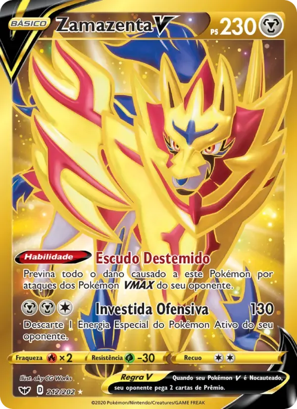 Zamazenta V — Espada e Escudo 212 Portuguese Pokémon card