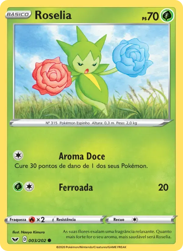 Roselia — Espada e Escudo 3 Portuguese Pokémon card