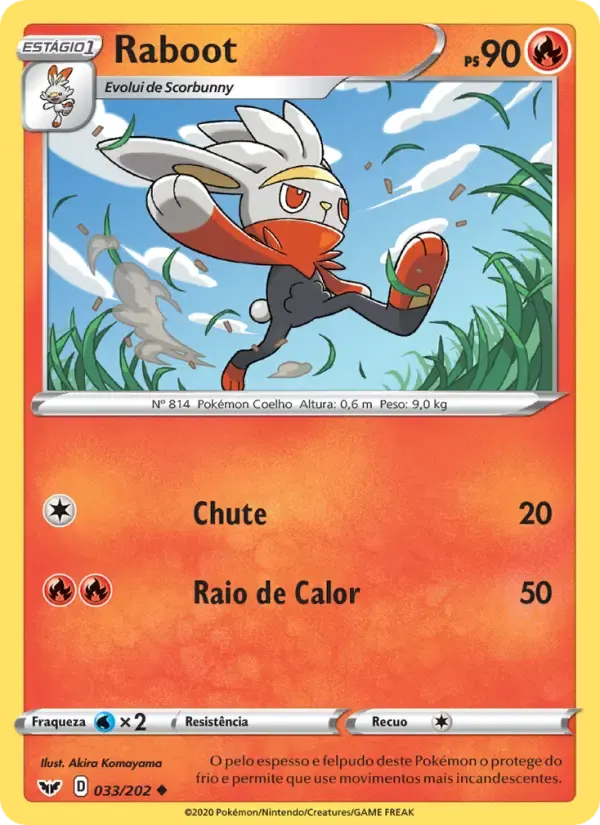 Raboot — Espada e Escudo 33 Portuguese Pokémon card
