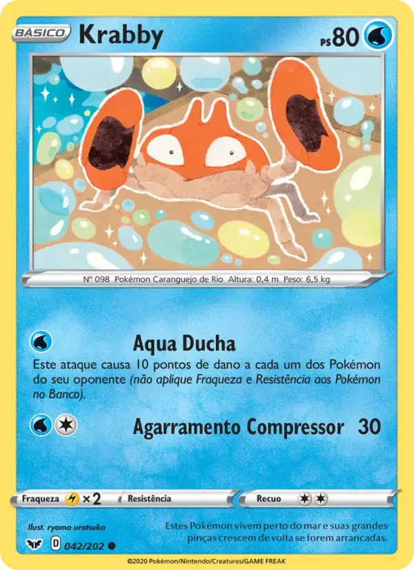 Krabby — Espada e Escudo 42 Portuguese Pokémon card