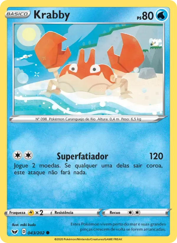 Krabby — Espada e Escudo 43 Portuguese Pokémon card