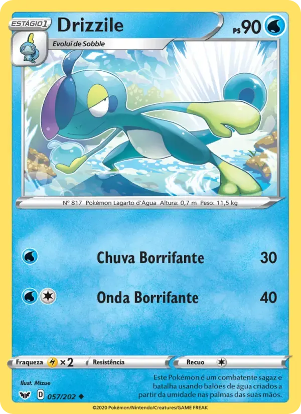 Drizzile — Espada e Escudo 57 Portuguese Pokémon card
