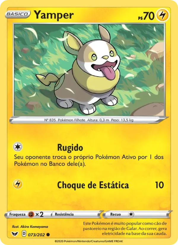 Yamper — Espada e Escudo 73 Portuguese Pokémon card