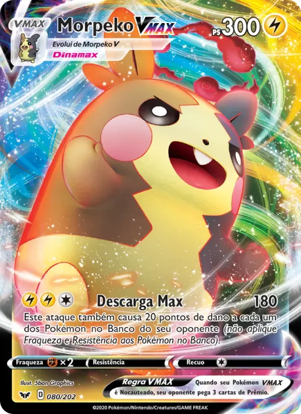 Morpeko VMAX — Espada e Escudo 80 Portuguese Pokémon card