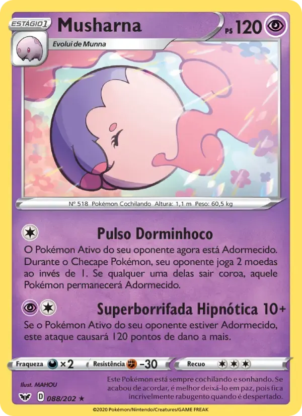 Musharna — Espada e Escudo 88 Portuguese Pokémon card