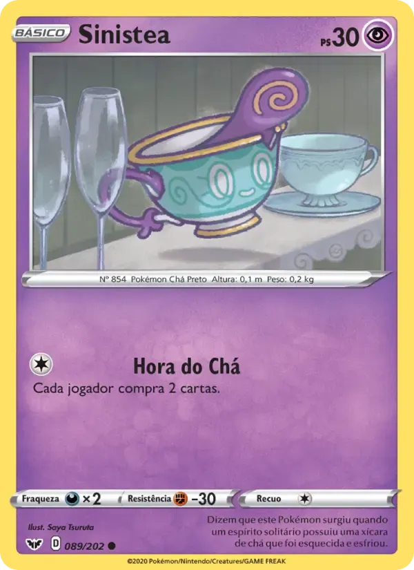 Sinistea — Espada e Escudo 89 Portuguese Pokémon card