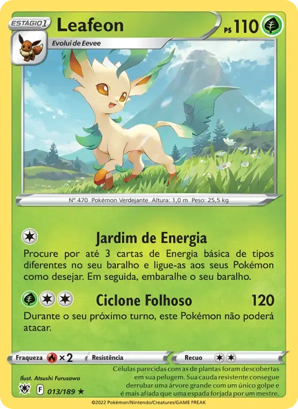 Leafeon — Estrelas Radiantes 13 Portuguese Pokémon card