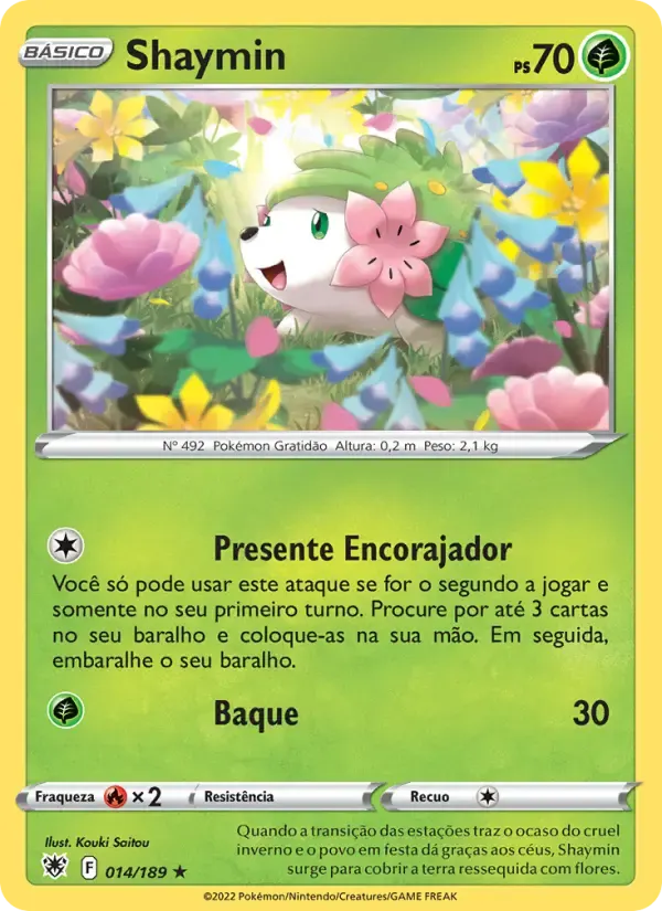 Shaymin — Estrelas Radiantes 14 Portuguese Pokémon card