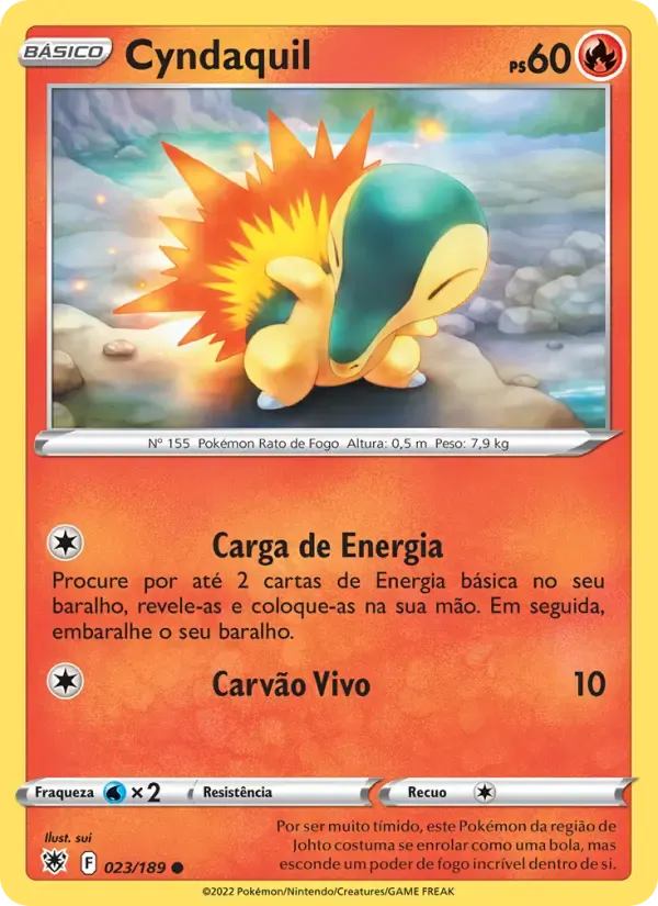 Cyndaquil — Estrelas Radiantes 23 Portuguese Pokémon card