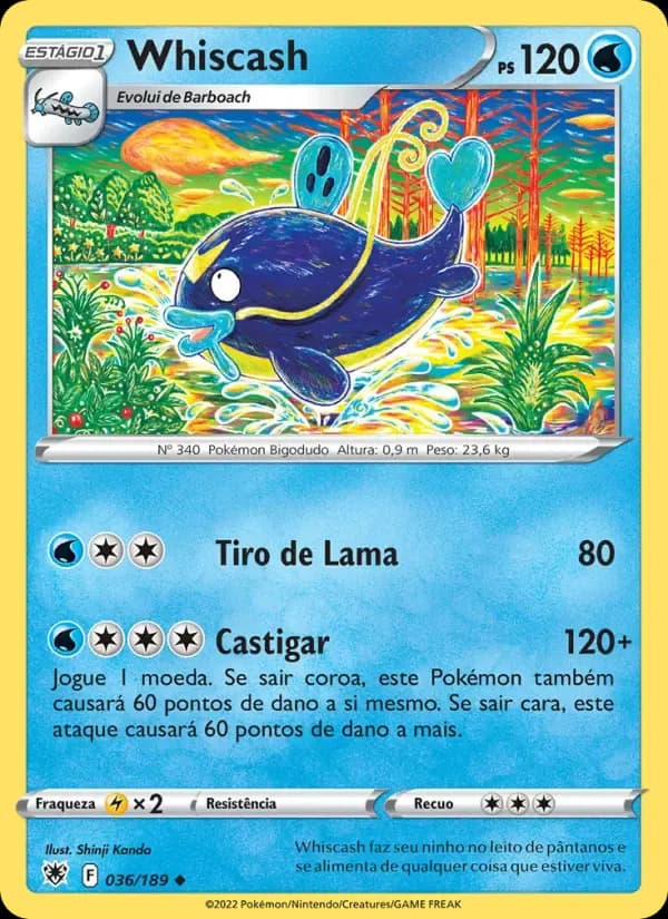 Whiscash — Estrelas Radiantes 36 Portuguese Pokémon card