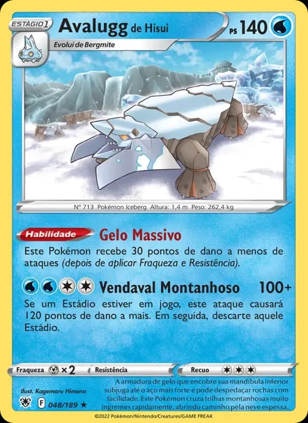 Avalugg de Hisui — Estrelas Radiantes 48 Portuguese Pokémon card