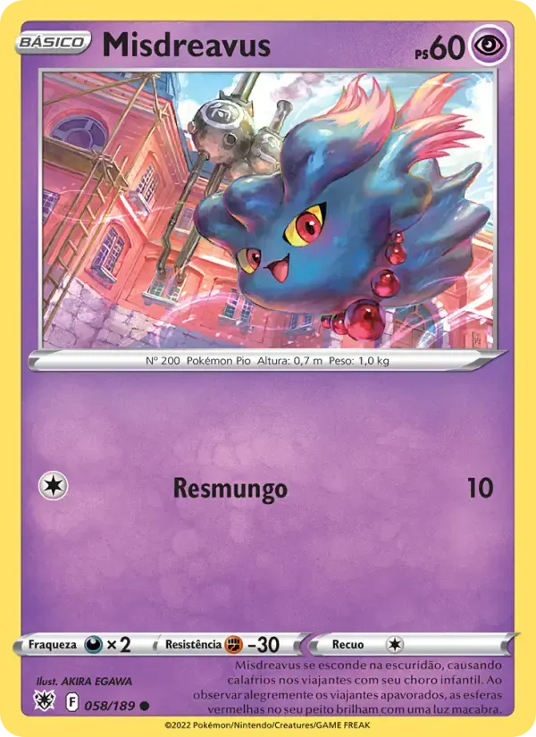 Misdreavus — Estrelas Radiantes 58 Portuguese Pokémon card