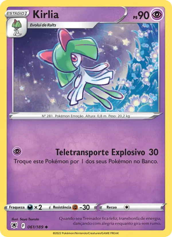 Kirlia — Estrelas Radiantes 61 Portuguese Pokémon card