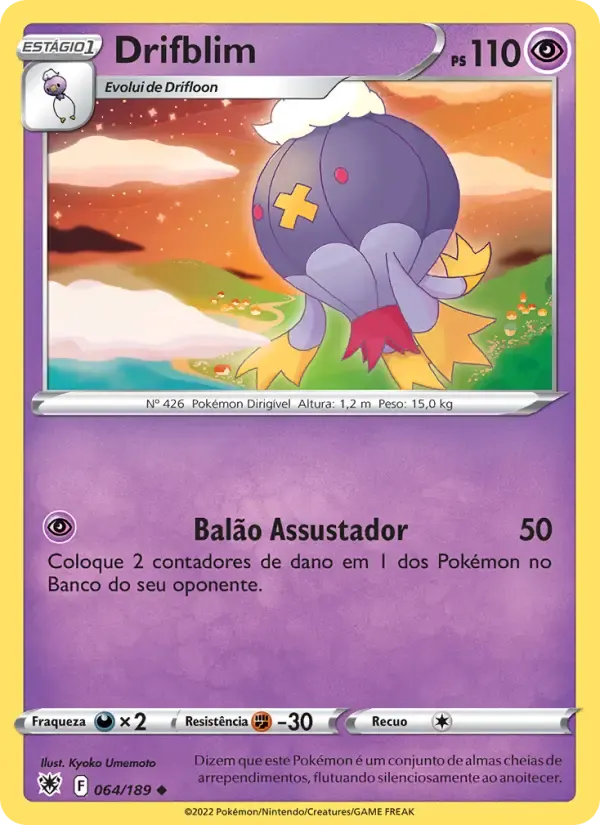 Drifblim — Estrelas Radiantes 64 Portuguese Pokémon card
