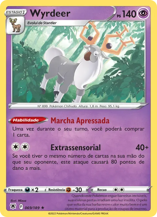 Wyrdeer — Estrelas Radiantes 69 Portuguese Pokémon card