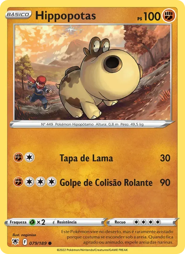 Hippopotas — Estrelas Radiantes 79 Portuguese Pokémon card