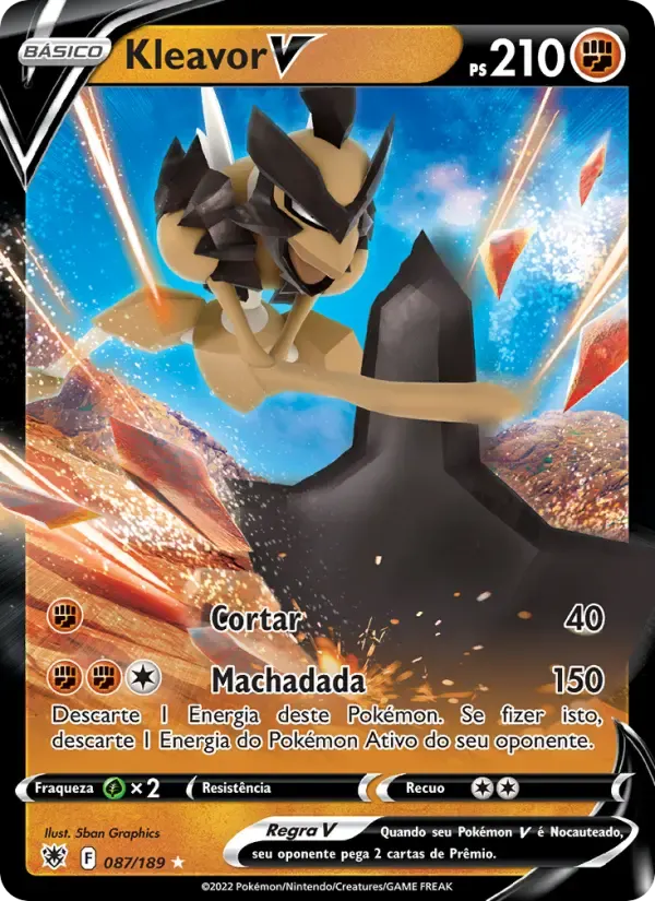 Kleavor V — Estrelas Radiantes 87 Portuguese Pokémon card