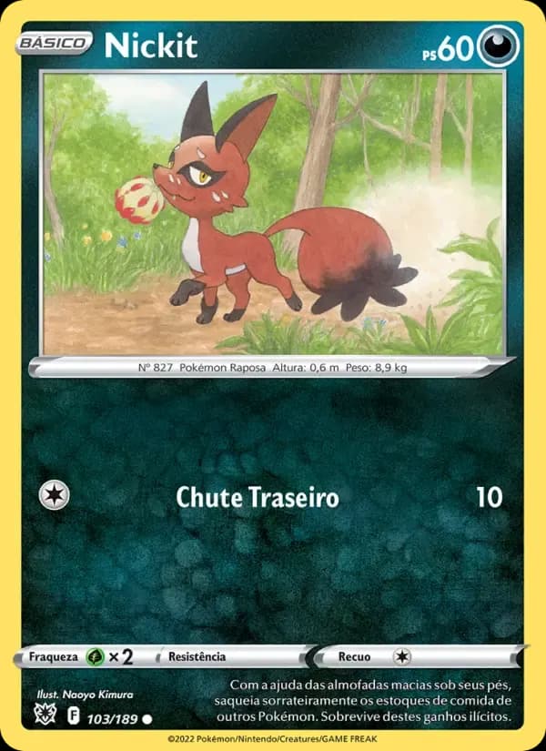Nickit — Estrelas Radiantes 103 Portuguese Pokémon card