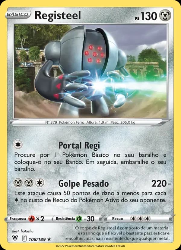 Registeel — Estrelas Radiantes 108 Portuguese Pokémon card