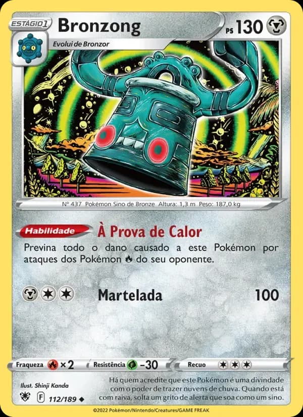 Bronzong — Estrelas Radiantes 112 Portuguese Pokémon card