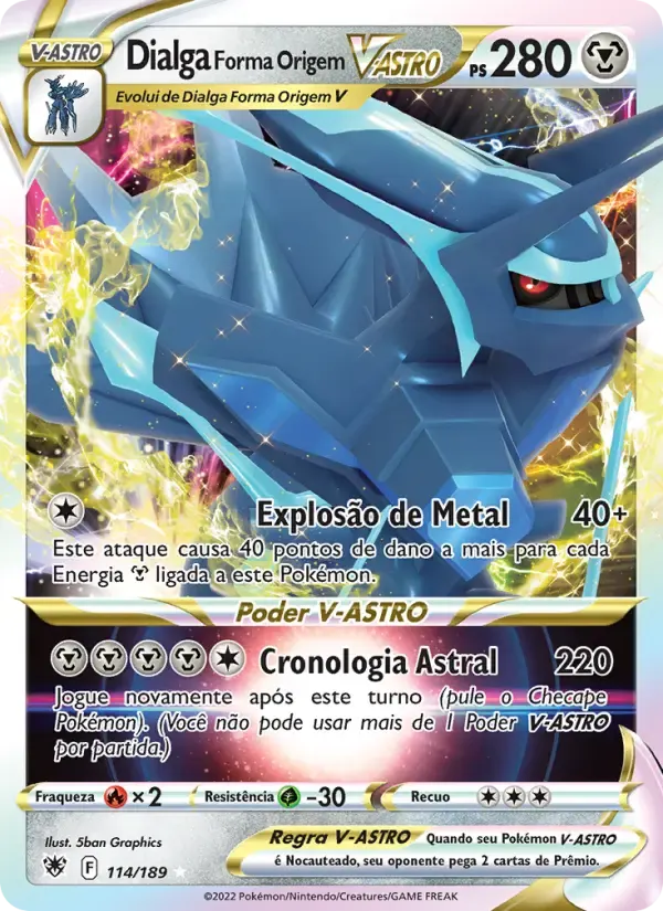 Dialga Forma Origem V-ASTRO — Estrelas Radiantes 114 Portuguese Pokémon card
