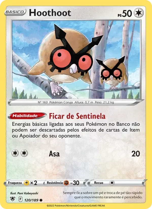 Hoothoot — Estrelas Radiantes 120 Portuguese Pokémon card