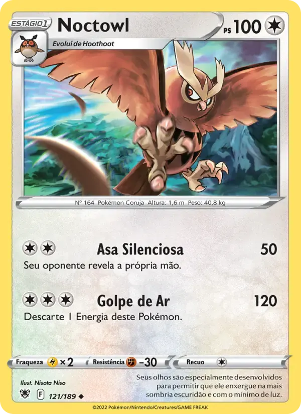 Noctowl — Estrelas Radiantes 121 Portuguese Pokémon card