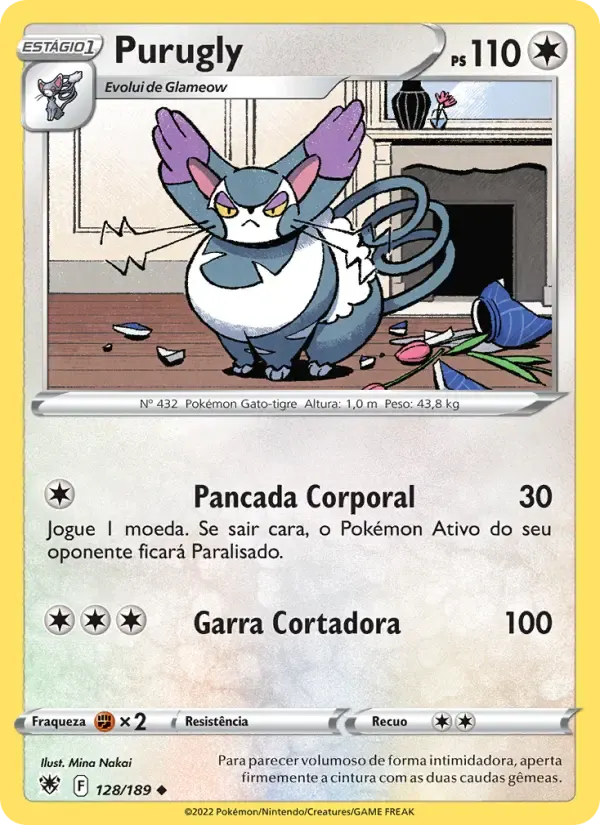 Purugly — Estrelas Radiantes 128 Portuguese Pokémon card
