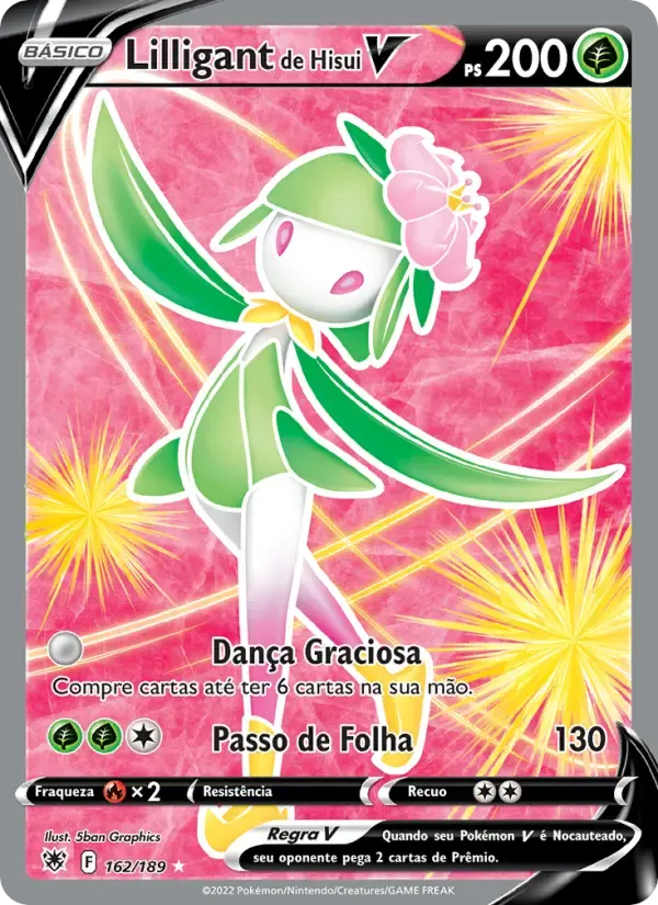 Lilligant de Hisui V — Estrelas Radiantes 162 Portuguese Pokémon card