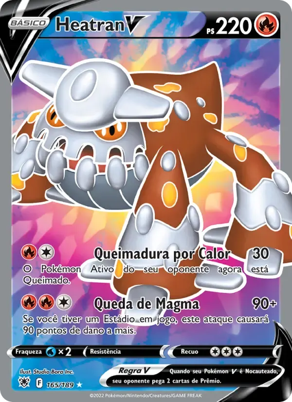 Heatran V — Estrelas Radiantes 165 Portuguese Pokémon card