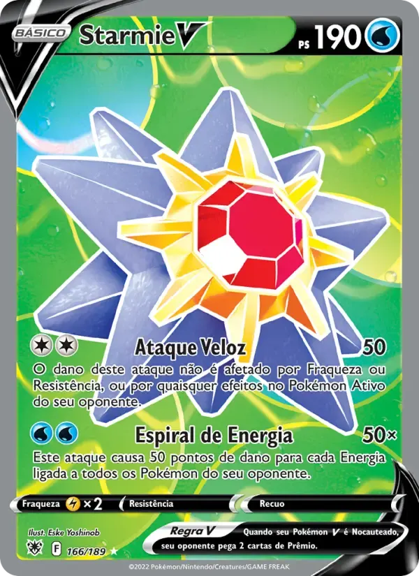 Starmie V — Estrelas Radiantes 166 Portuguese Pokémon card