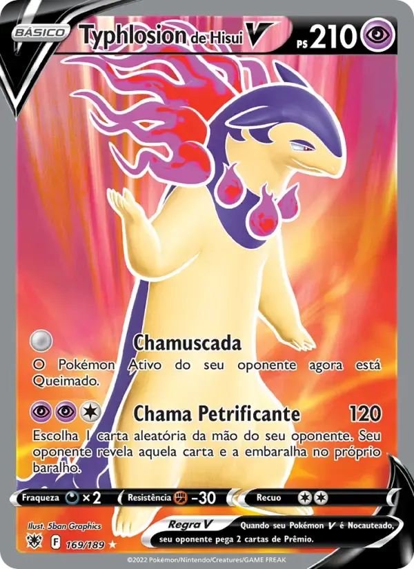 Typhlosion de Hisui V — Estrelas Radiantes 169 Portuguese Pokémon card