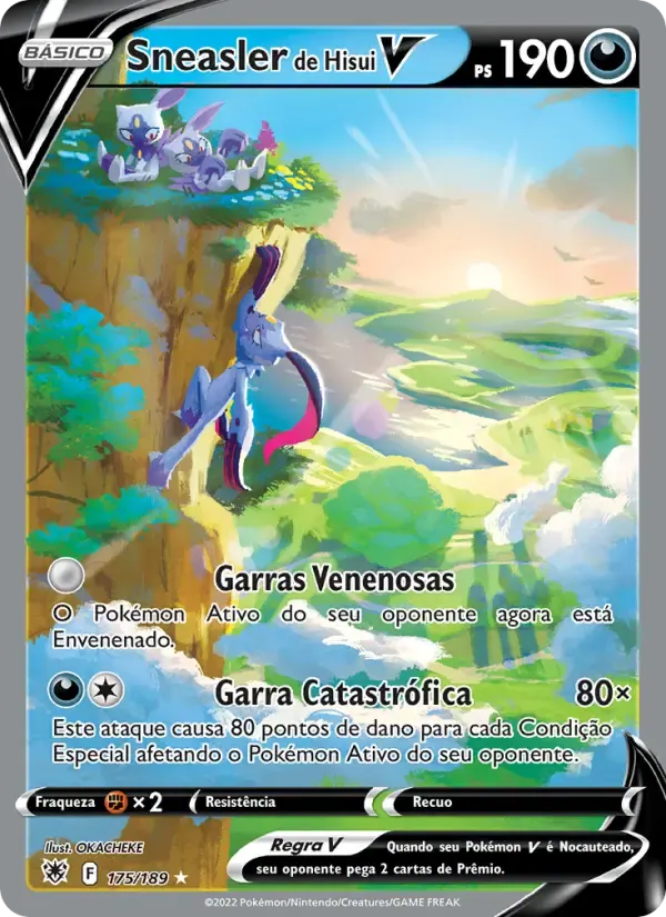 Sneasler de Hisui V — Estrelas Radiantes 175 Portuguese Pokémon card