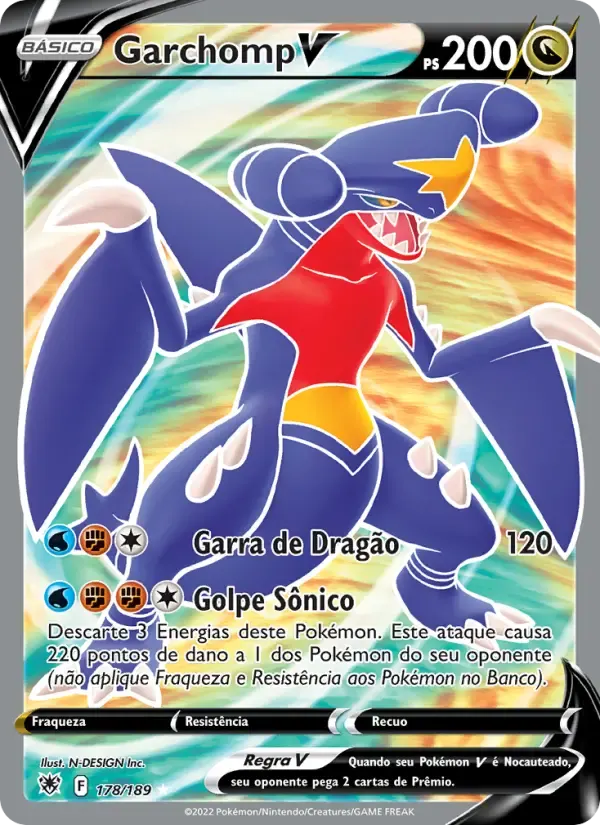 Garchomp V — Estrelas Radiantes 178 Portuguese Pokémon card
