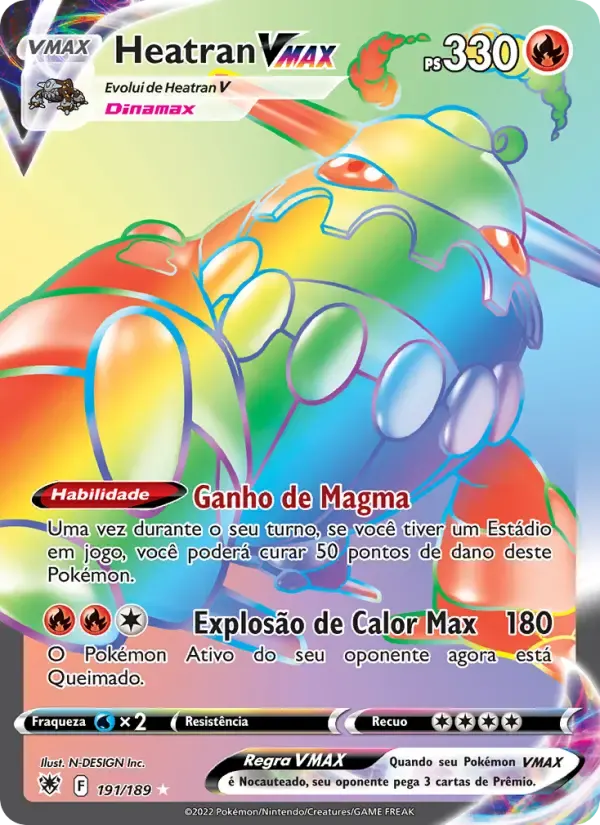 Heatran VMAX — Estrelas Radiantes 191 Portuguese Pokémon card