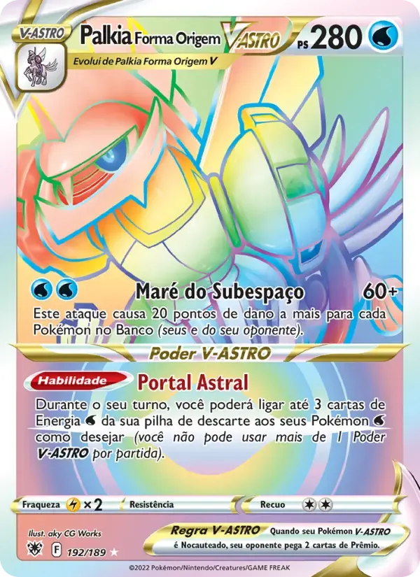 Palkia Forma Origem V-ASTRO — Estrelas Radiantes 192 Portuguese Pokémon card