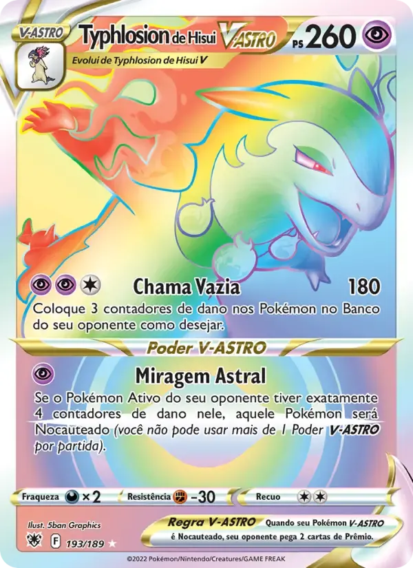 Typhlosion de Hisui V-ASTRO — Estrelas Radiantes 193 Portuguese Pokémon card