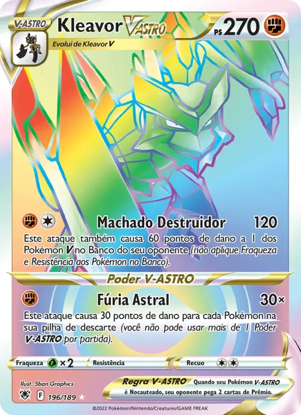 Kleavor V-ASTRO — Estrelas Radiantes 196 Portuguese Pokémon card