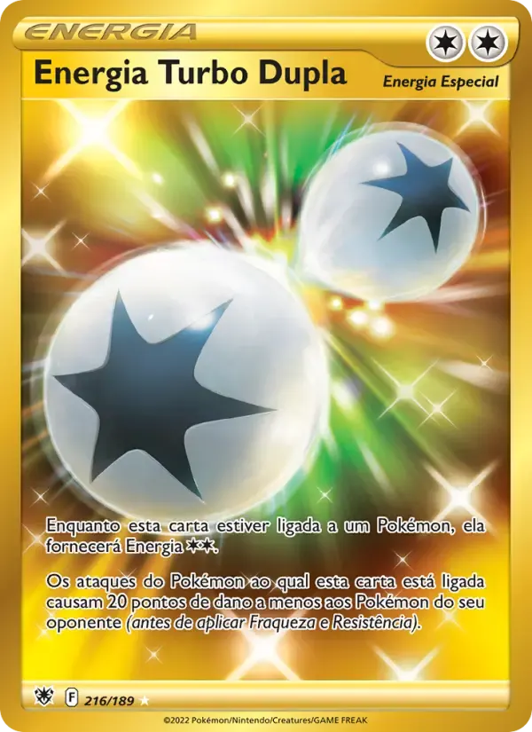 Energia Turbo Dupla — Estrelas Radiantes 216 Portuguese Pokémon card