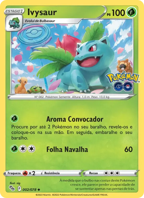 Ivysaur — Pokémon GO 2 Portuguese Pokémon card