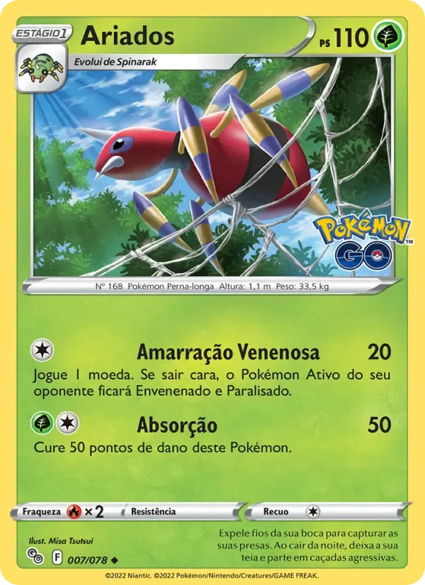 Ariados — Pokémon GO 7 Portuguese Pokémon card