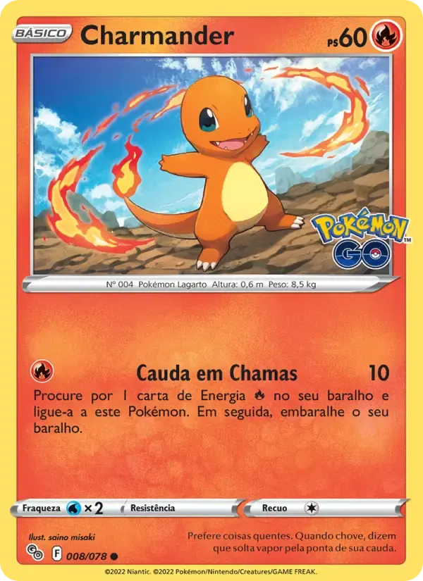 Charmander — Pokémon GO 8 Portuguese Pokémon card
