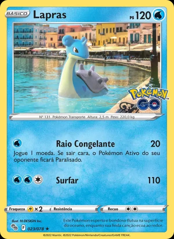 Lapras — Pokémon GO 23 Portuguese Pokémon card