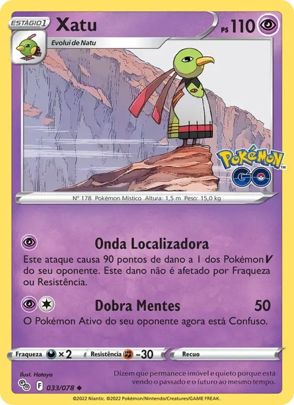 Xatu — Pokémon GO 33 Portuguese Pokémon card